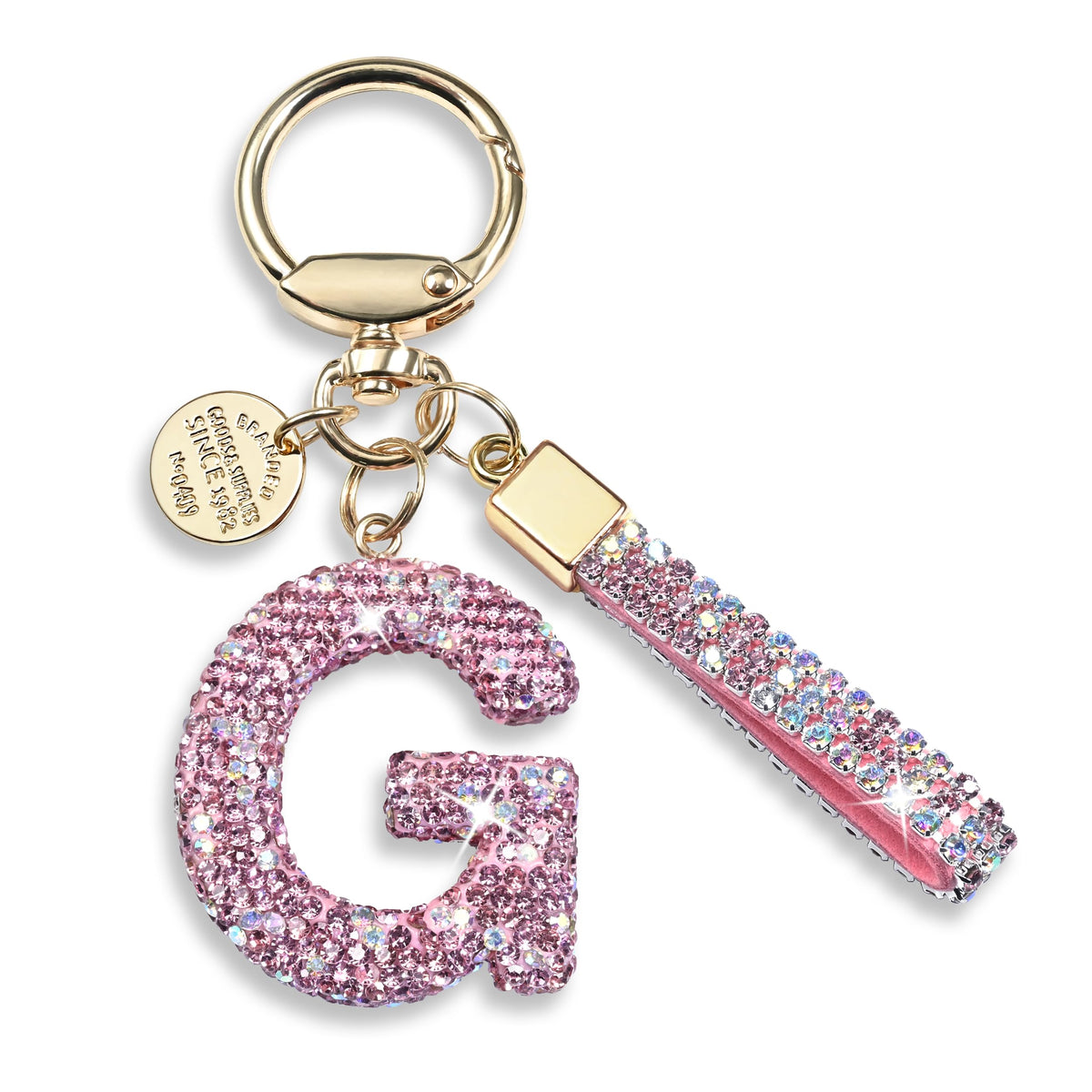 JINGUAZI Bling Initial Letter Keychain Bag Charms for Women