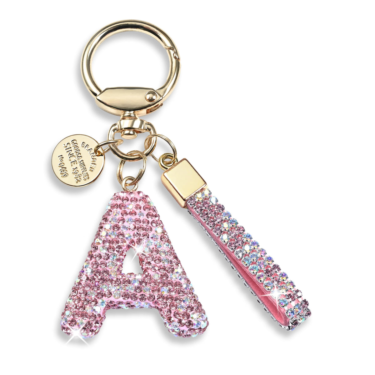 JINGUAZI Bling Initial Letter Keychain Bag Charms for Women
