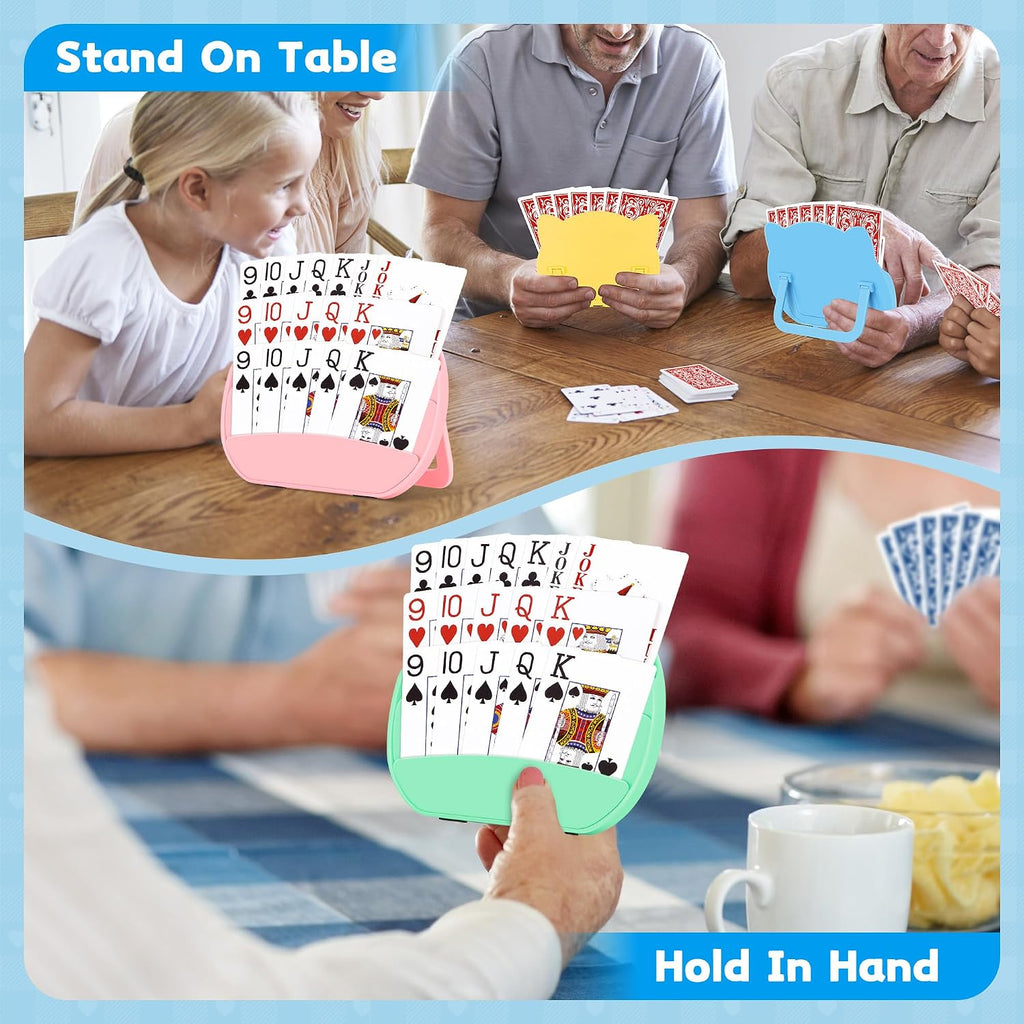 4 Pack Card Holders for Playing Cards, Playing Card Holder (Multicolor)