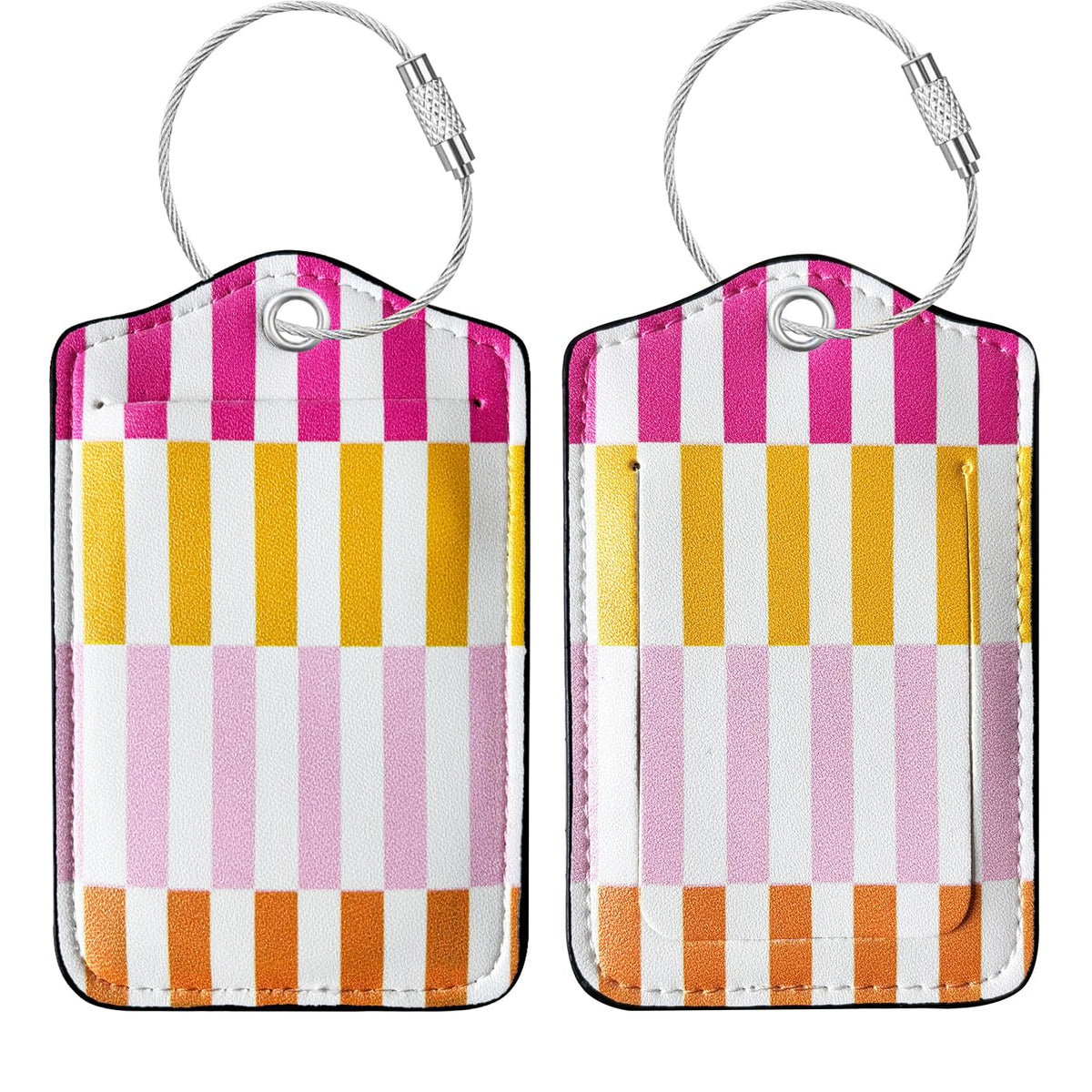 Luggage Tag, Premium Faux Leather Travel ID Tag, Stylish Suitcase Accessory