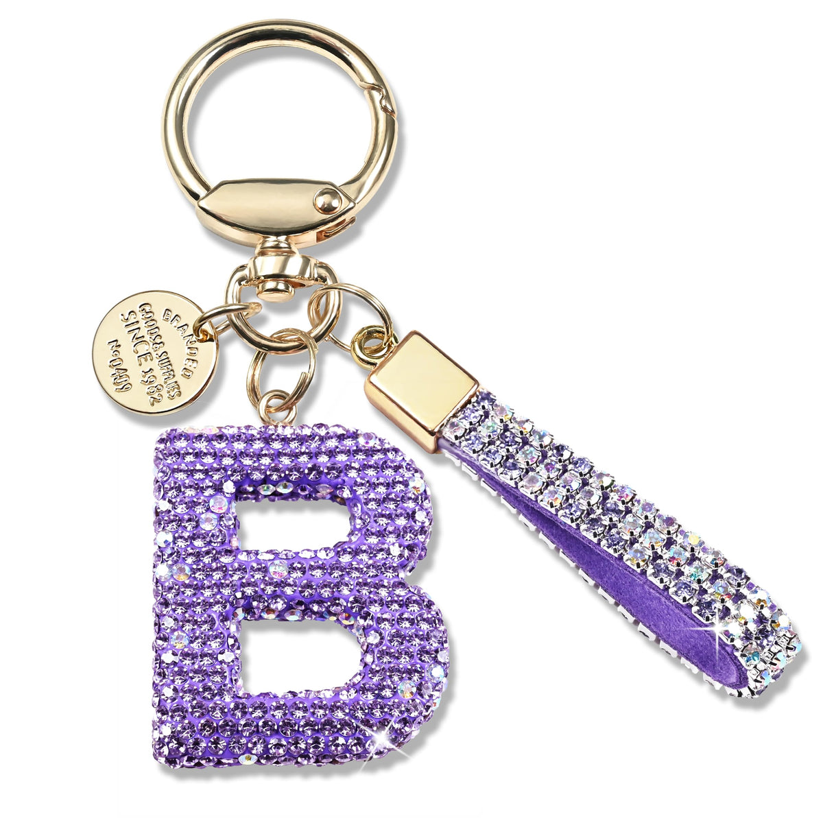 JINGUAZI Bling Initial Letter Keychain Bag Charms for Women