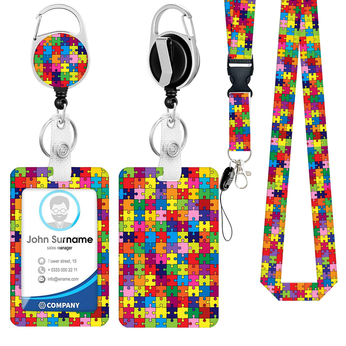Cute Cartoon Happy Capybaras Breakaway Lanyard for ID Badges with Heavy-Duty Retractable Badge Reel & Carabiner, Adjustable Name Tag Holder for Teachers, Nurses, Students & Office Workers