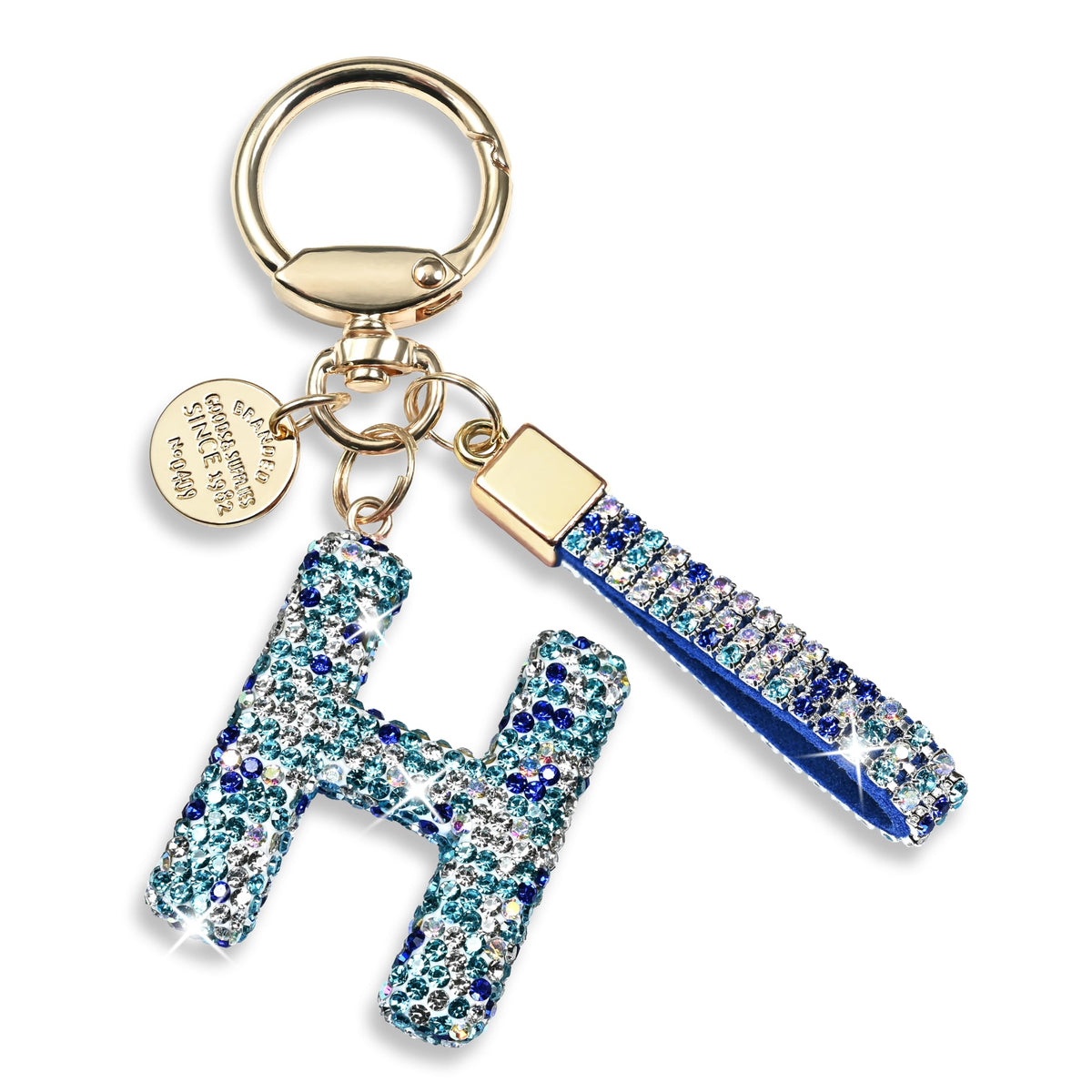 JINGUAZI Bling Initial Letter Keychain Bag Charms for Women