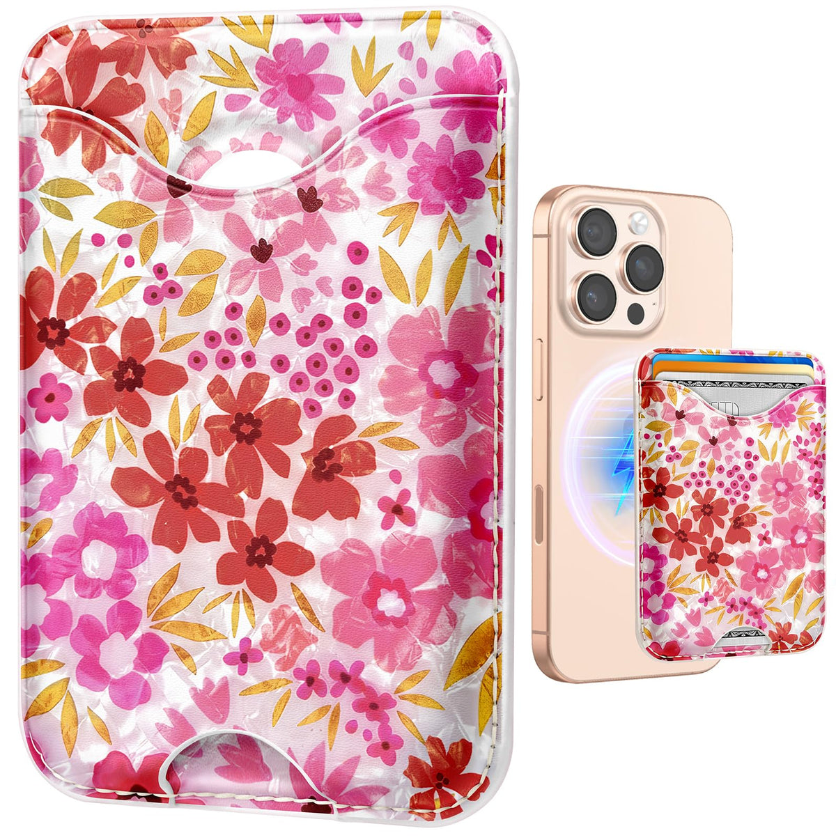 Shorogyt Phone Wallet Magnetic Card Holder for Women, Cartoon