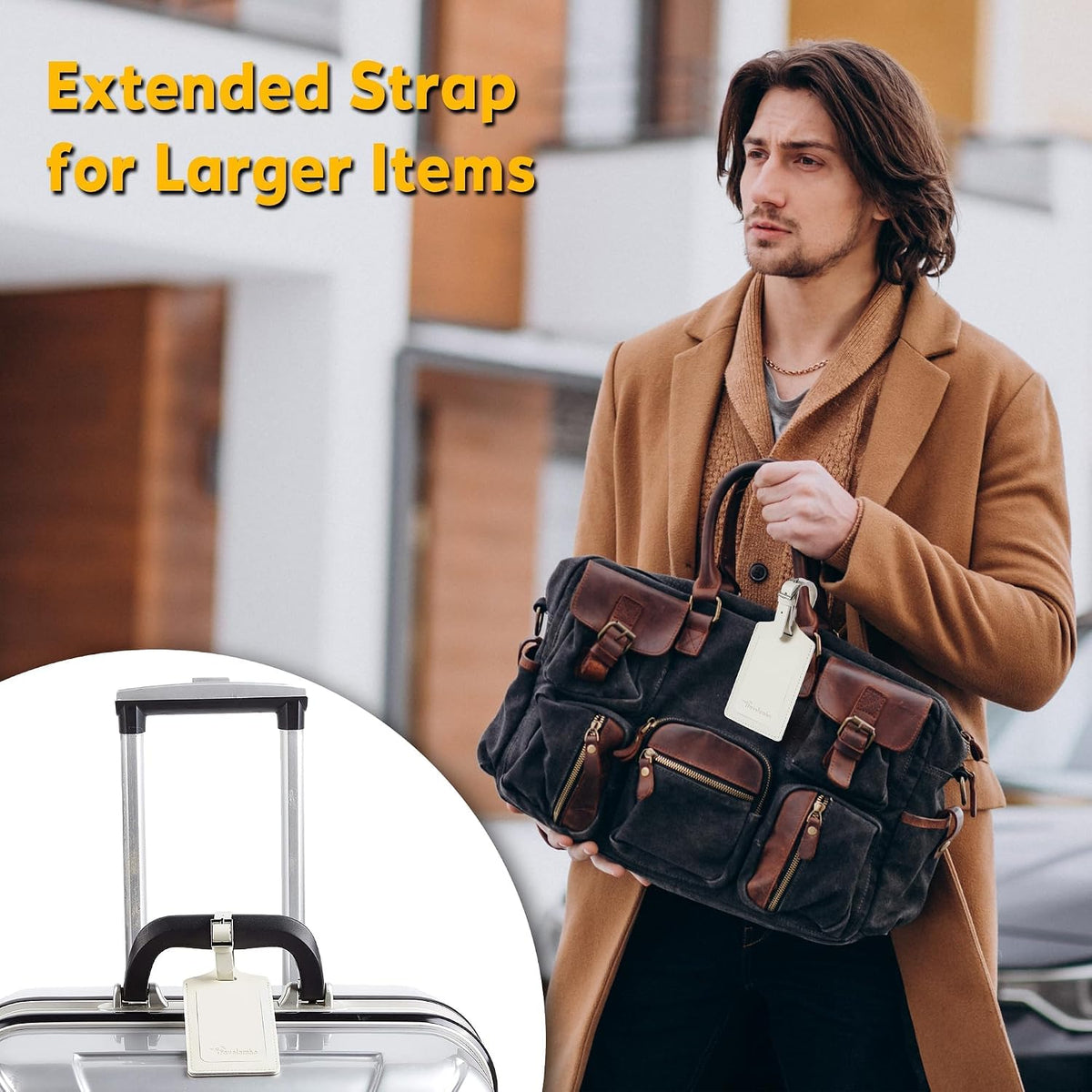 Travelambo 8 Pack Luggage Tags for Suitcases Airplane Travel Essentials