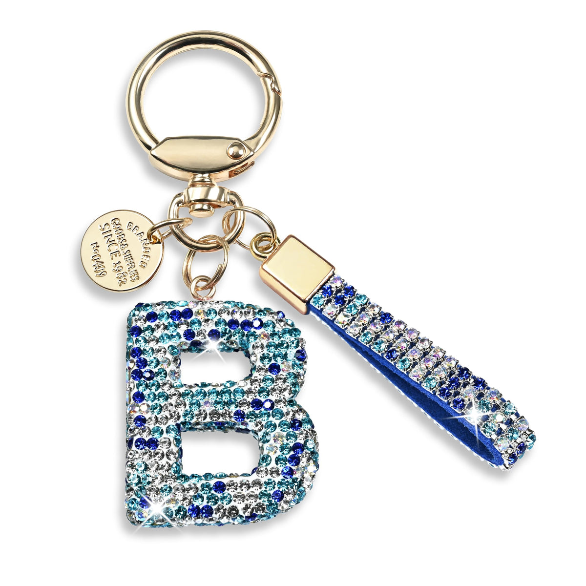 JINGUAZI Bling Initial Letter Keychain Bag Charms for Women