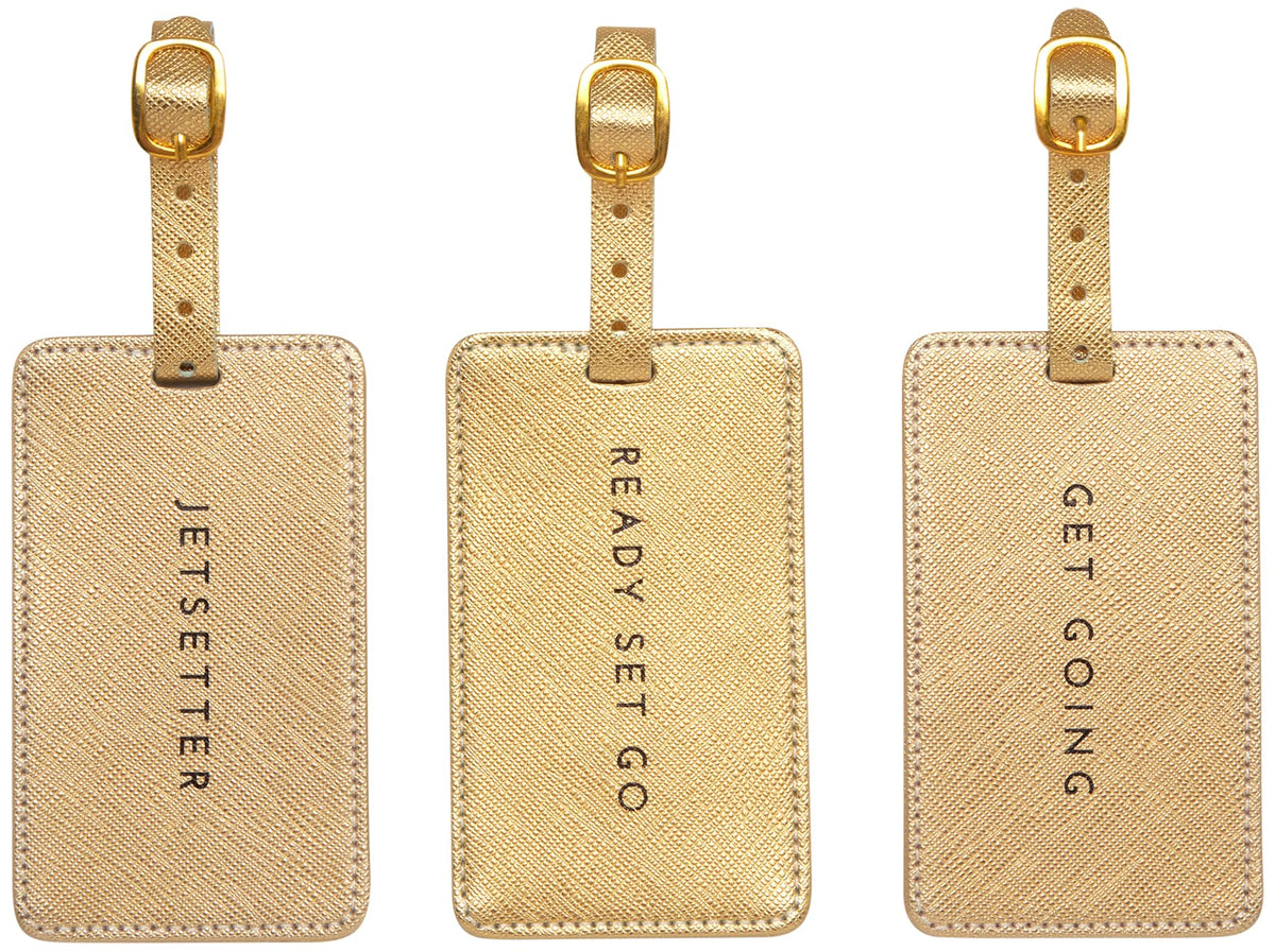 WORLD TRAVELER Luggage Tag Set 3 Pack Faux Leather Baggage Tags w/ID Cards