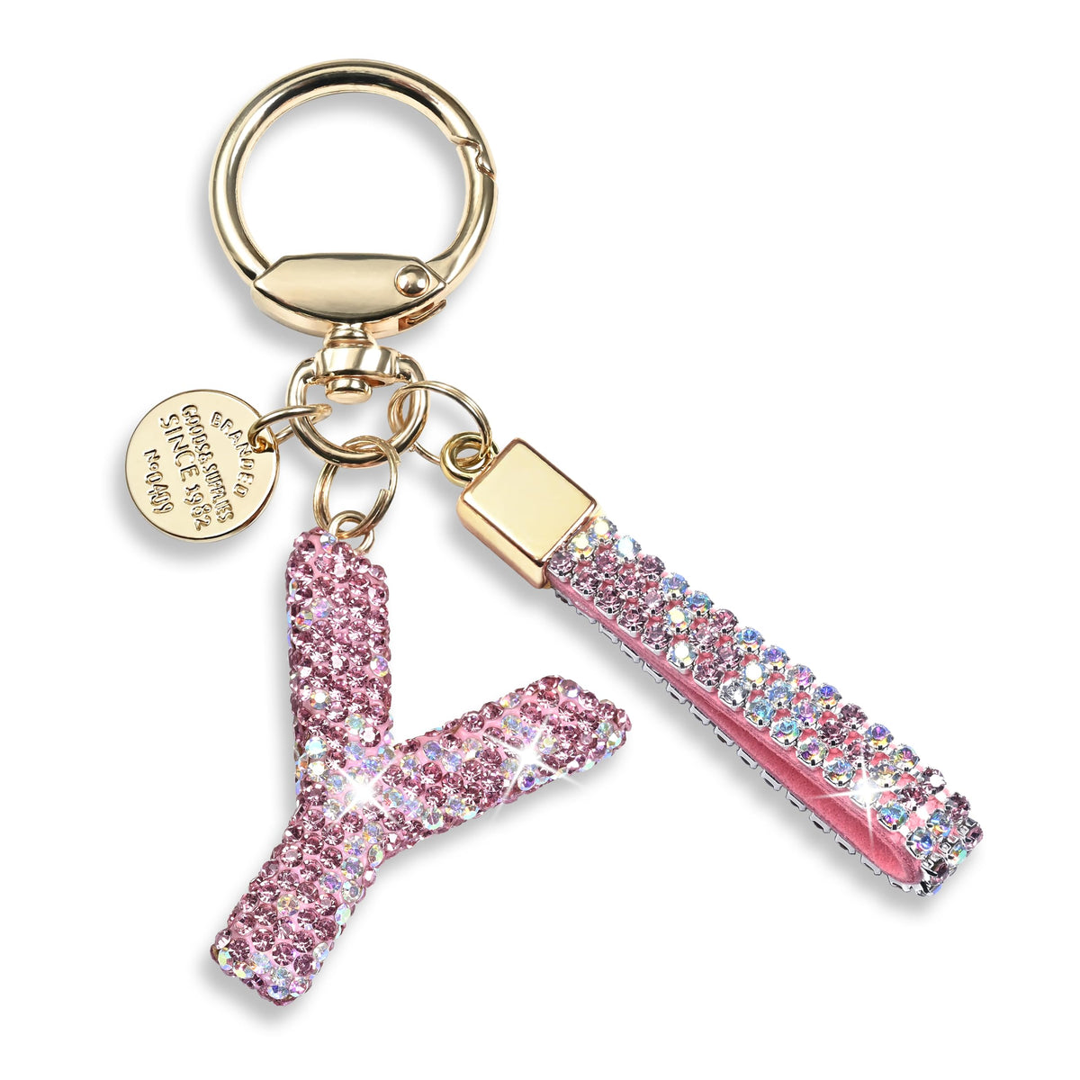 JINGUAZI Bling Initial Letter Keychain Bag Charms for Women