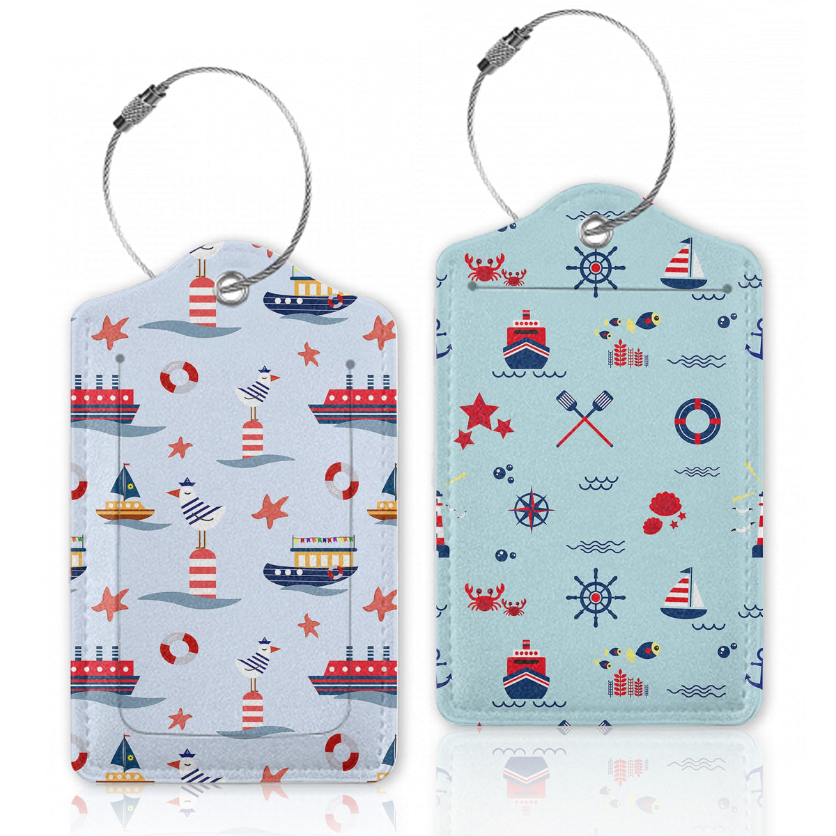 Cute Red Cherry with Flower Luggage Tags for Suitcase,Luggage Tag with Stainless Steel Loop Privacy Cover Id Label Travel Bag Luggage Identifiers for Women Men Travel,Set of 2