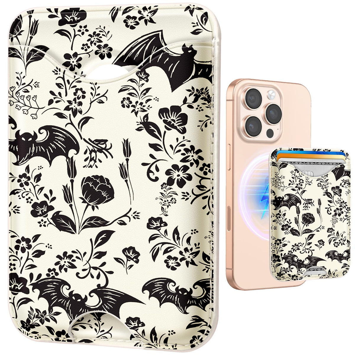Shorogyt Phone Wallet Magnetic Card Holder for Women, Cartoon