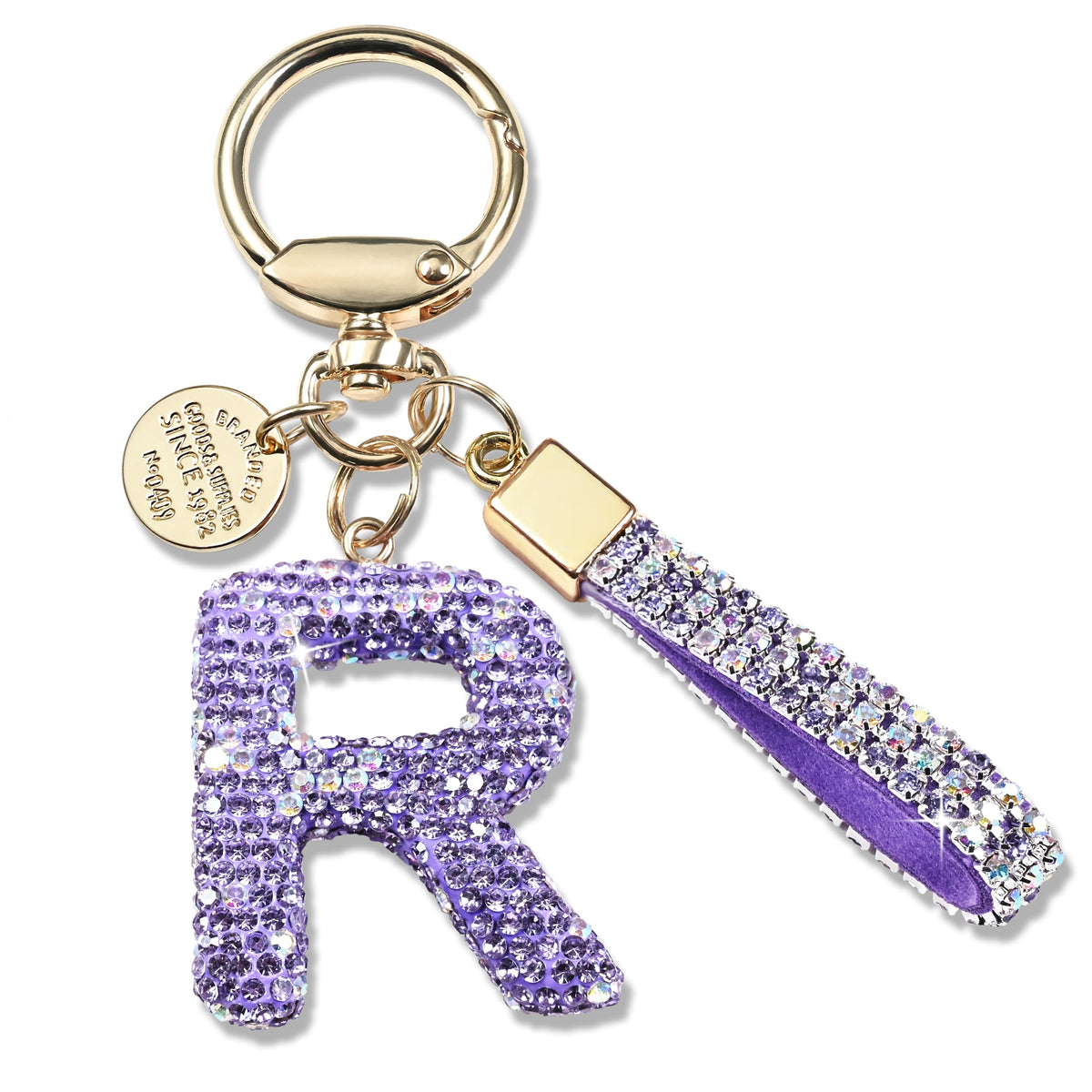 JINGUAZI Bling Initial Letter Keychain Bag Charms for Women