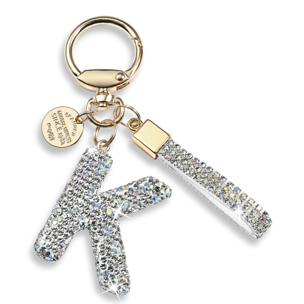 JINGUAZI Bling Initial Letter Keychain Bag Charms for Women