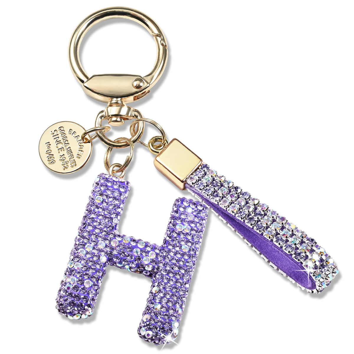 JINGUAZI Bling Initial Letter Keychain Bag Charms for Women