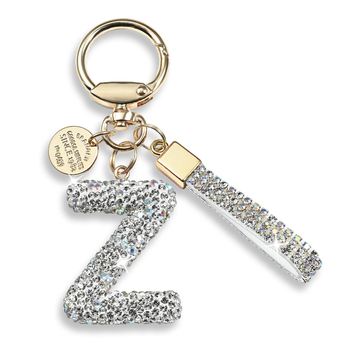 JINGUAZI Bling Initial Letter Keychain Bag Charms for Women