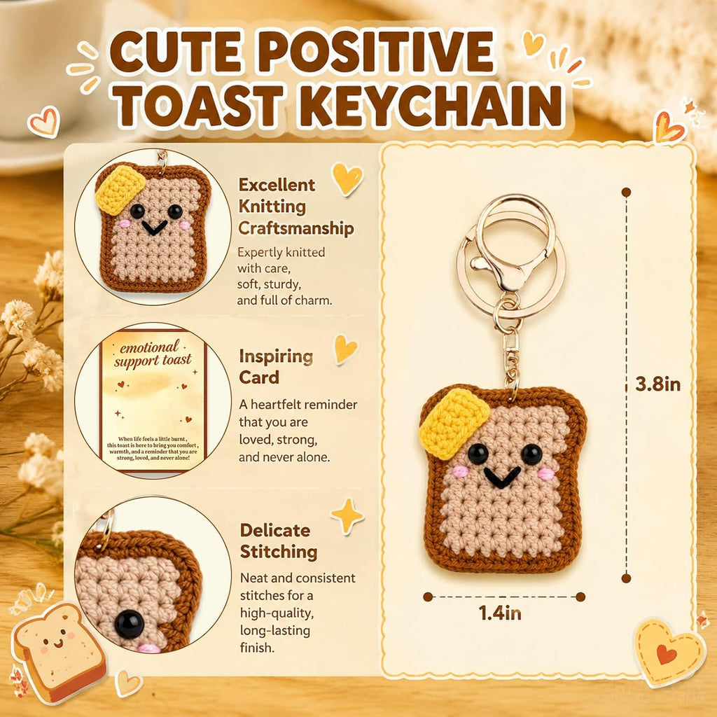igvean Toast Keychain Heart Keychain Good Luck Gifts Sunflower Gifts