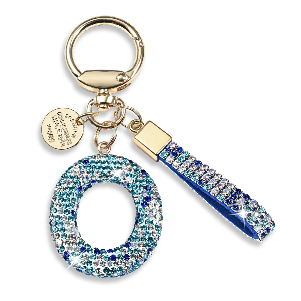 JINGUAZI Bling Initial Letter Keychain Bag Charms for Women