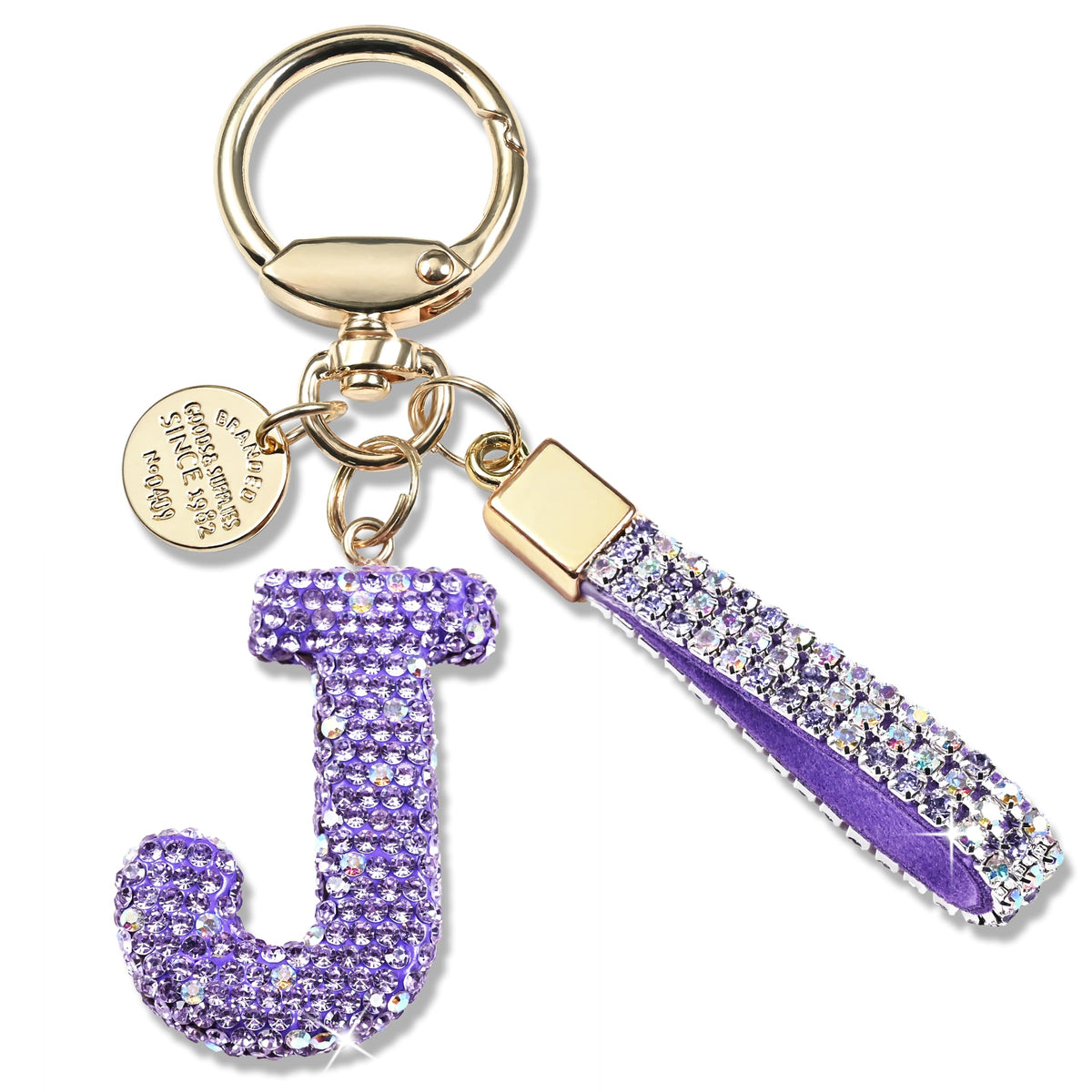 JINGUAZI Bling Initial Letter Keychain Bag Charms for Women