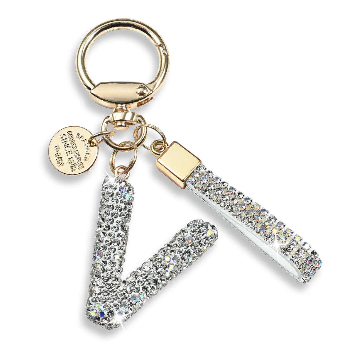 JINGUAZI Bling Initial Letter Keychain Bag Charms for Women