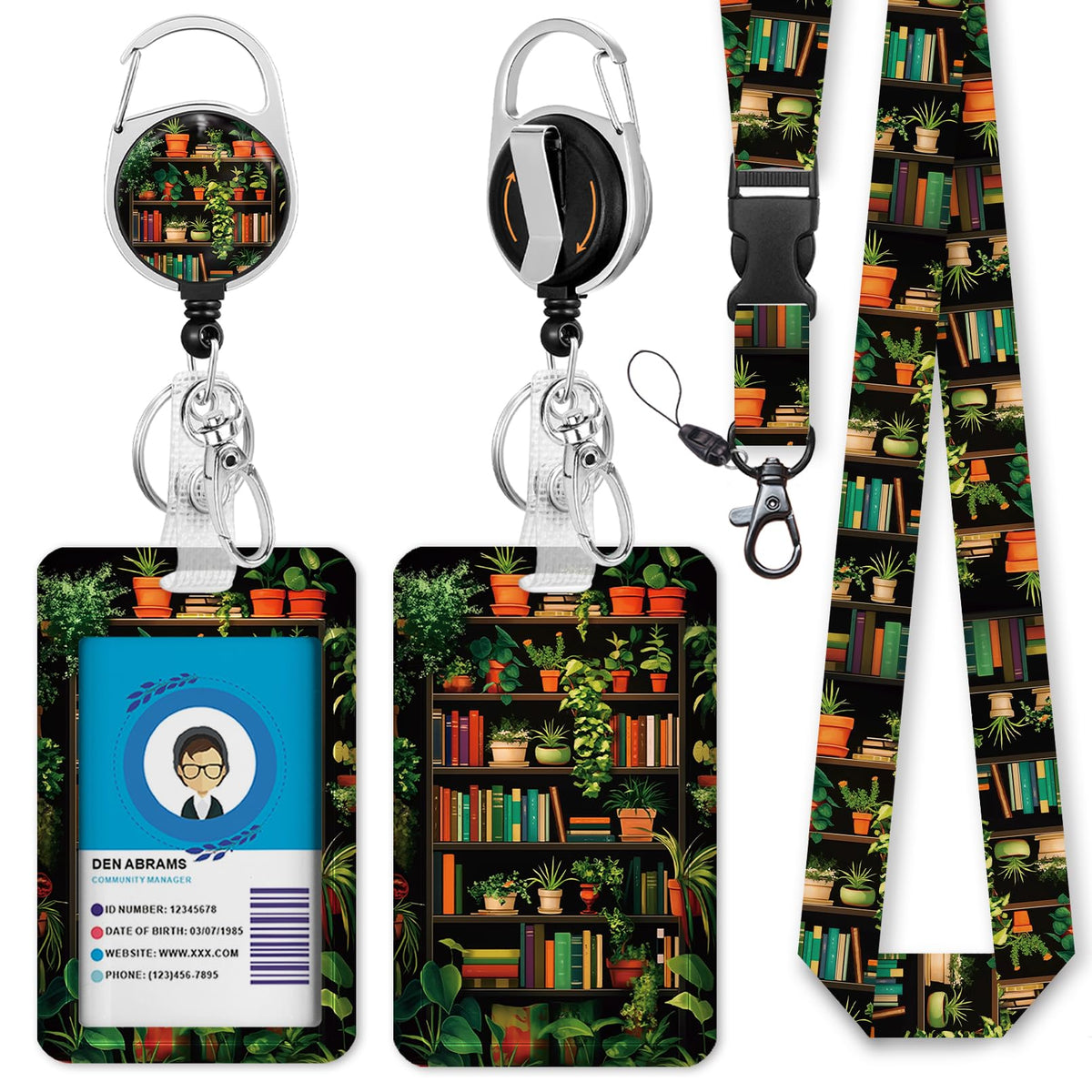 Gctriki Ocean Lanyards for ID Badges, Badge Holder Retractable Reel Clip