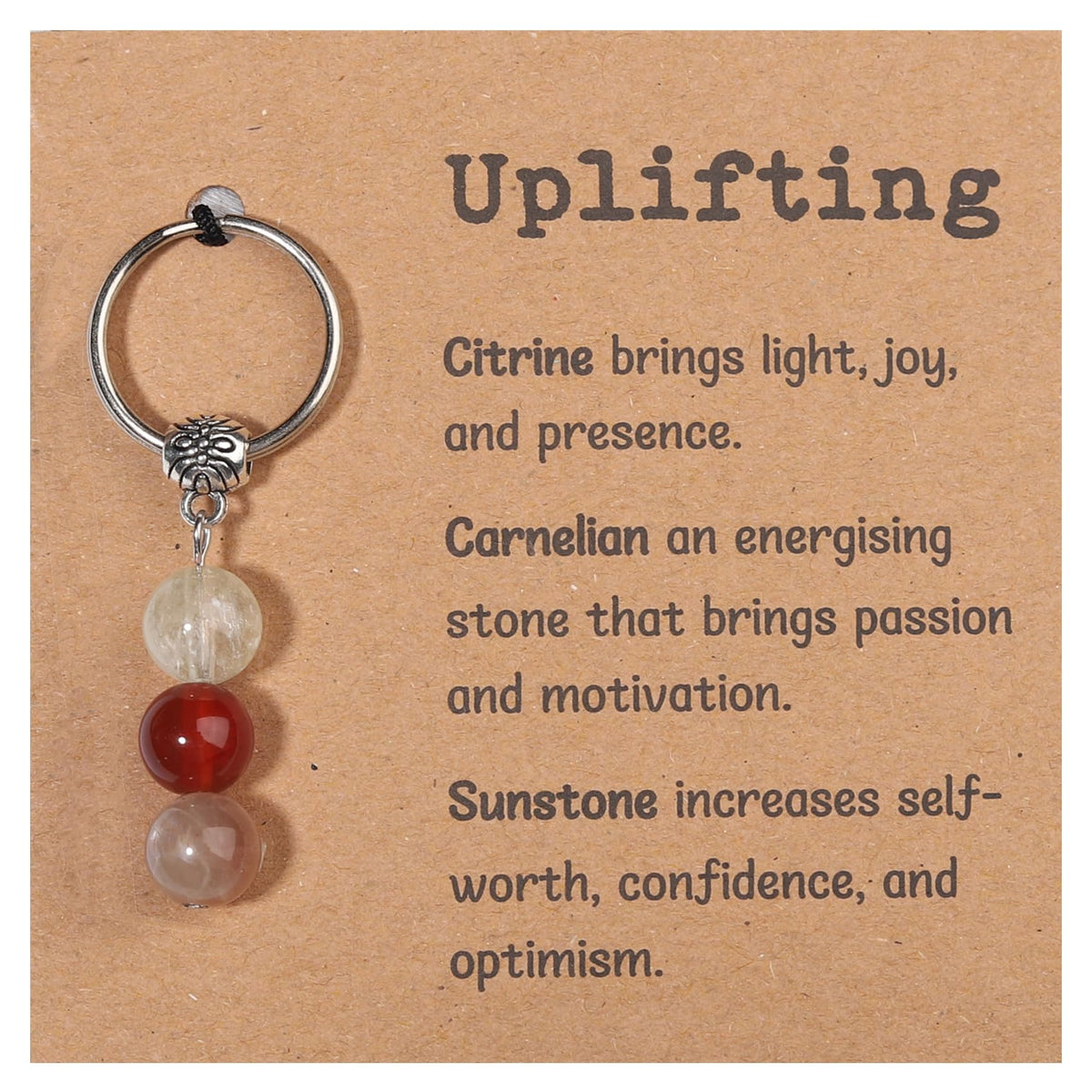 GINAZL Natural Crystals Keychain Gift for New Beginnings, New Beginnings Gifts for Coworker Anxiety Relief Keychain for Women