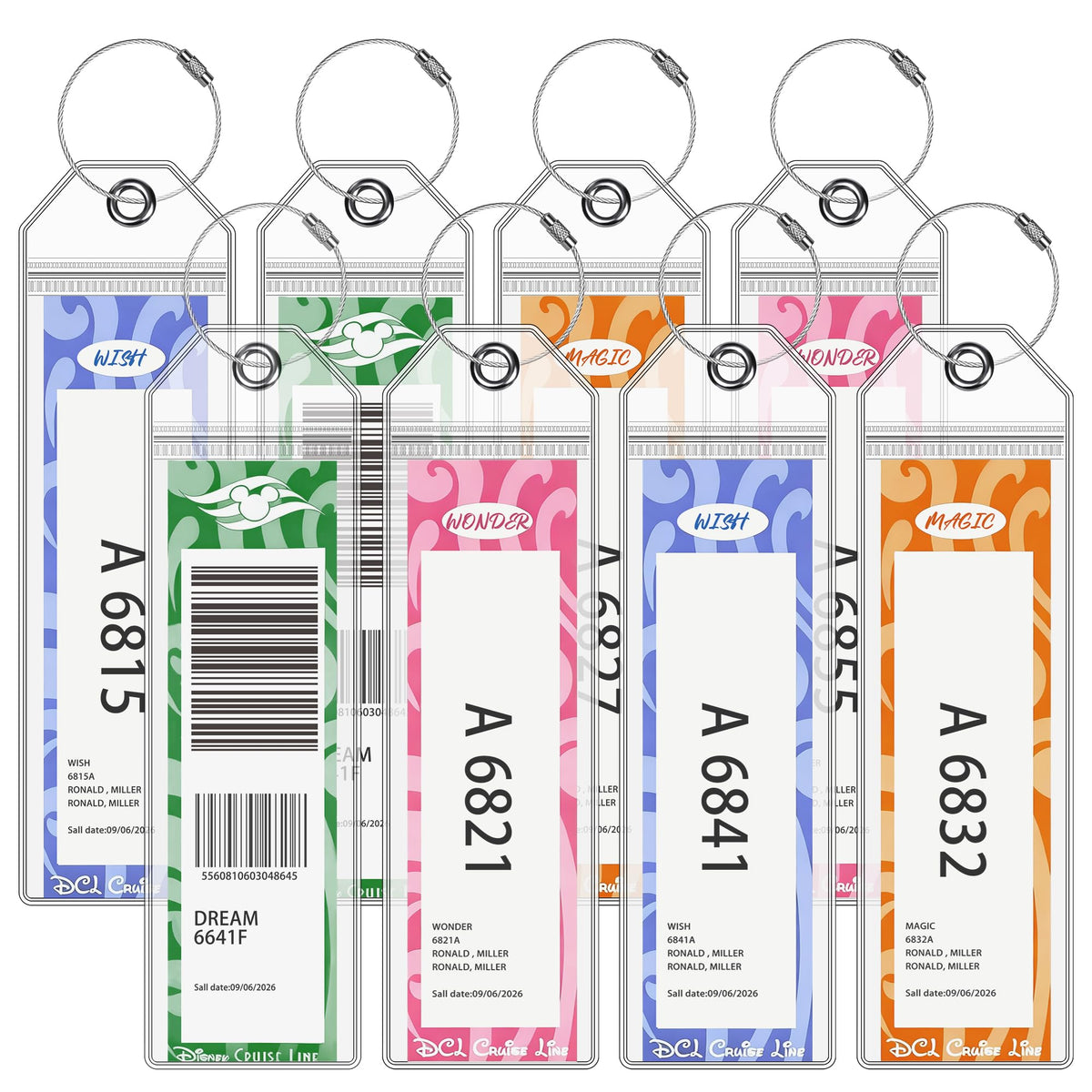 6 Pack Luggage Tags Travel Essentials & Cruise Essentials 2026-2027 for Carnival, NCL, Princess, Costa, MSC Cruise Ships by SEAVILIA