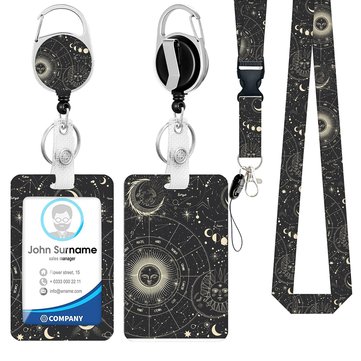 Cute Cartoon Happy Capybaras Breakaway Lanyard for ID Badges with Heavy-Duty Retractable Badge Reel & Carabiner, Adjustable Name Tag Holder for Teachers, Nurses, Students & Office Workers