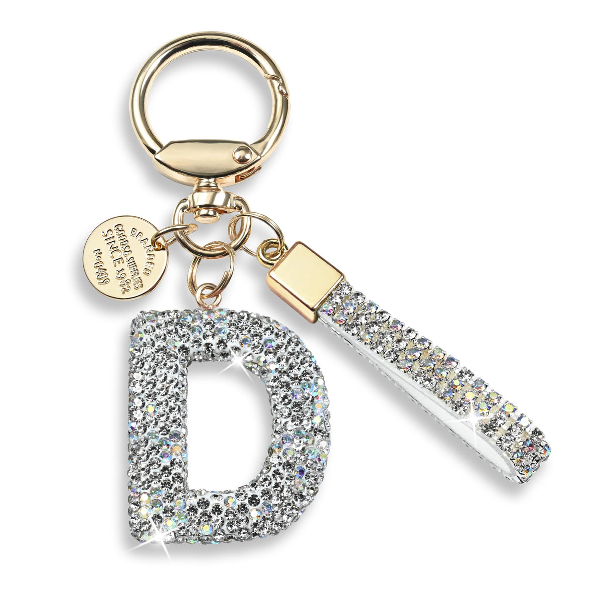 JINGUAZI Bling Initial Letter Keychain Bag Charms for Women