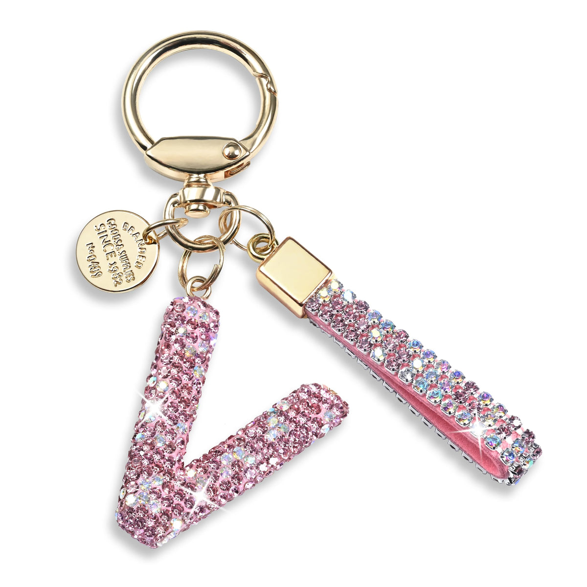 JINGUAZI Bling Initial Letter Keychain Bag Charms for Women