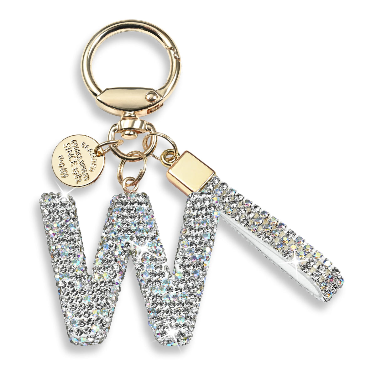JINGUAZI Bling Initial Letter Keychain Bag Charms for Women