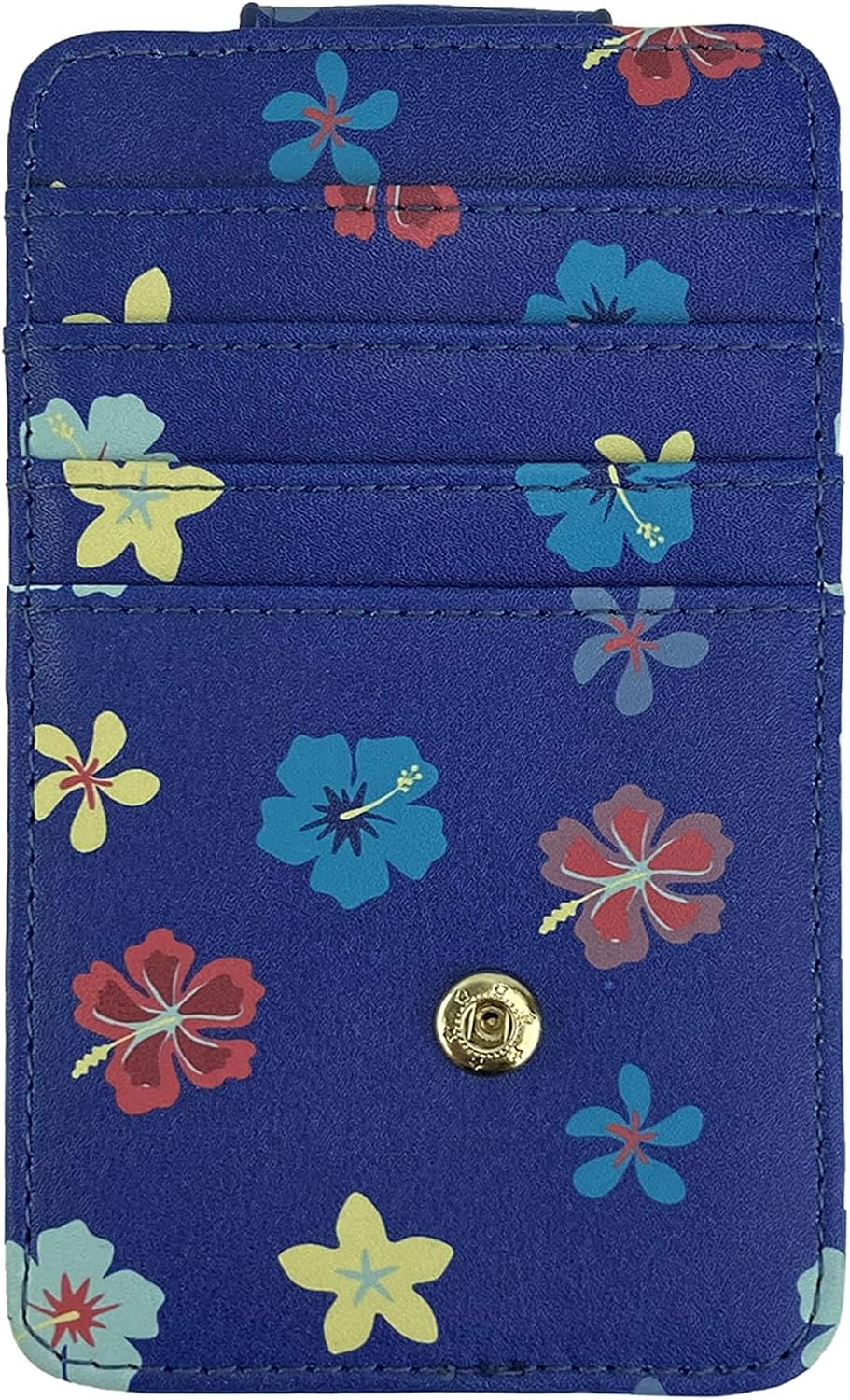 Disney Card Holder Women Slim Compact Wallet Small (Stitch Blue)