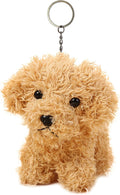 Cute Stuffed Animal Dog Plush Animal Keychain, Fashion Accessory Backpack Clips, Kindergarten Gift, Handbag Pendant, 5 inch (Gold)