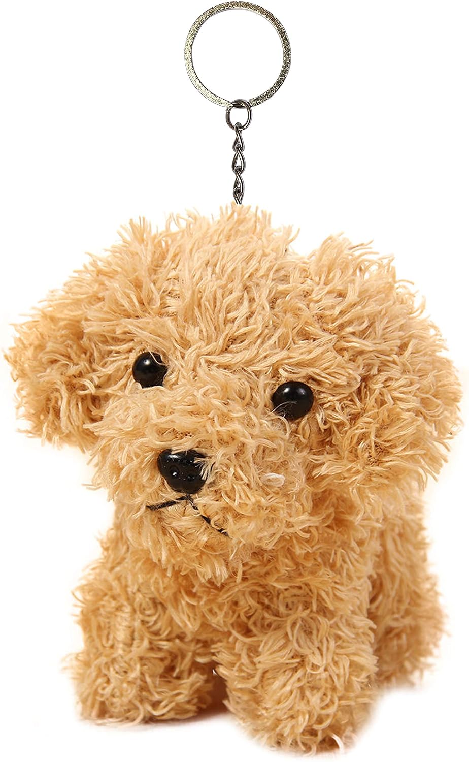 Cute Stuffed Animal Dog Plush Animal Keychain, Fashion Accessory Backpack Clips, Kindergarten Gift, Handbag Pendant, 5 inch (Gold)