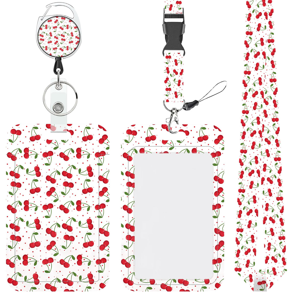 Cartoon Mushrooms Chickens Lanyards for ID Badges Retractable Removable Neck Lanyard with Badge Reel Vertical ID Work Badge Holder for Badge Holder Nurse Office Teacher
