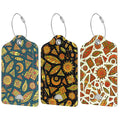 Rimilak 3 Pcs PU Leather Luggage Tags with Privacy Flap, Name ID Label