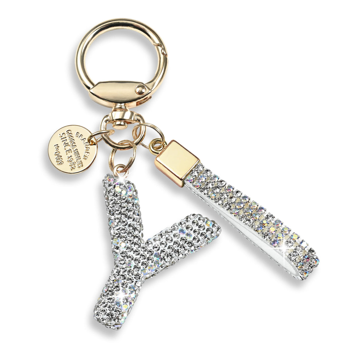 JINGUAZI Bling Initial Letter Keychain Bag Charms for Women
