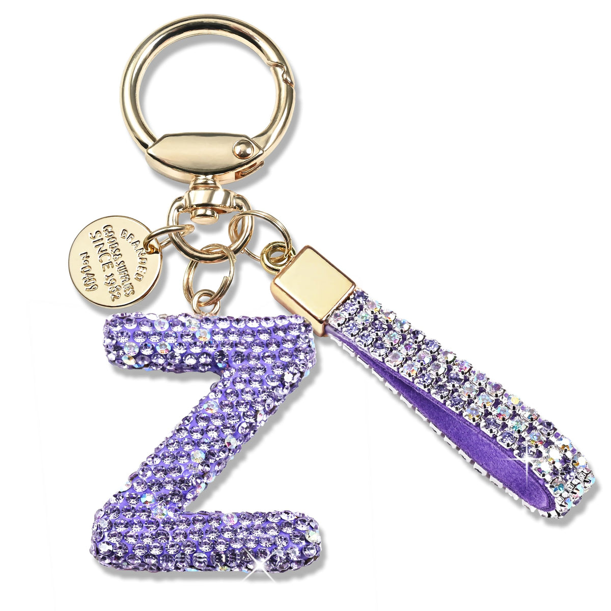 JINGUAZI Bling Initial Letter Keychain Bag Charms for Women