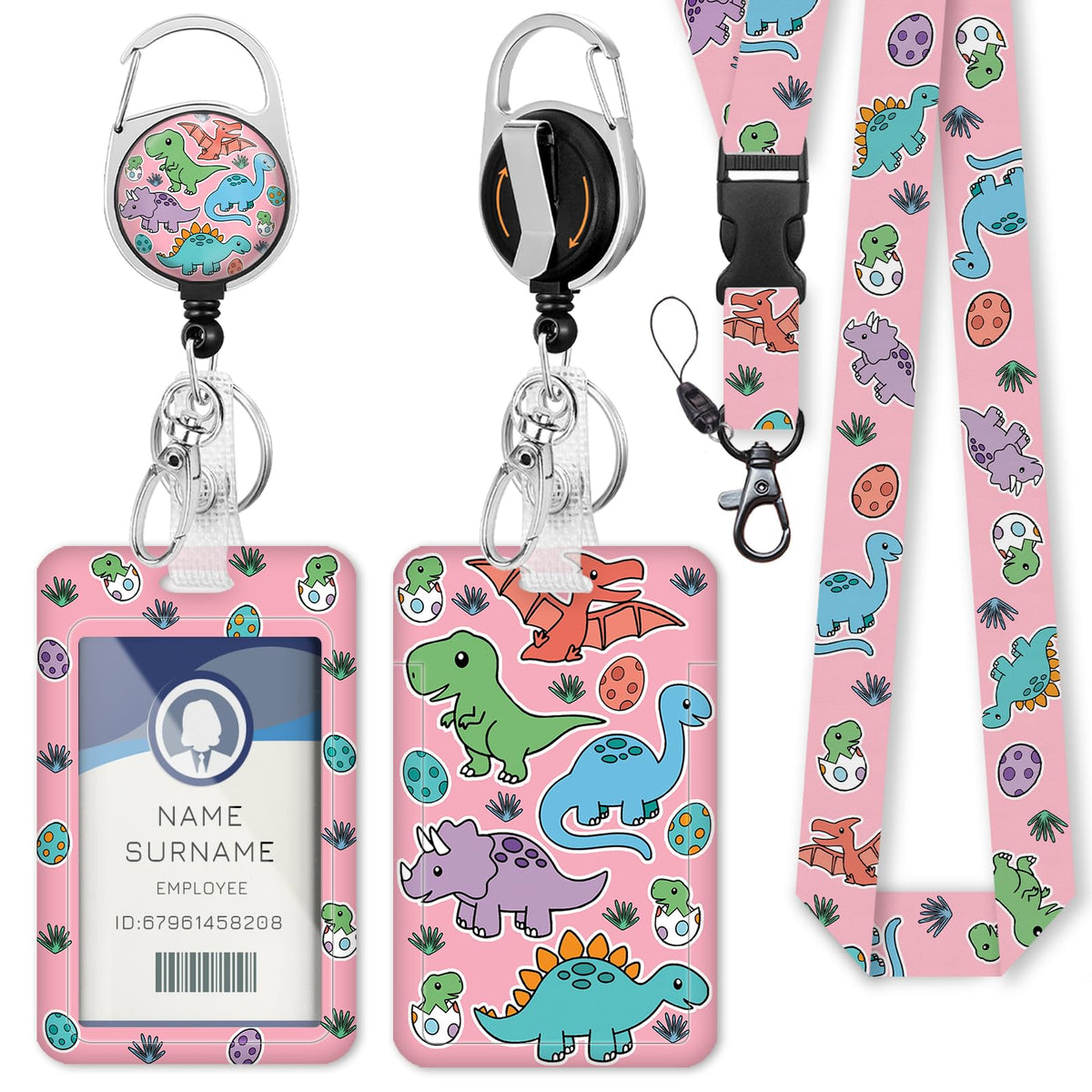 Gctriki Ocean Lanyards for ID Badges, Badge Holder Retractable Reel Clip