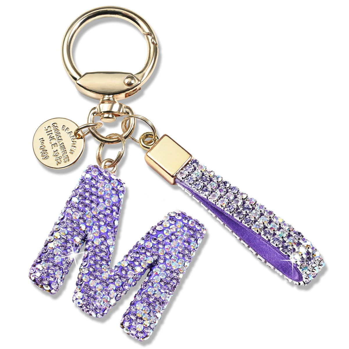 JINGUAZI Bling Initial Letter Keychain Bag Charms for Women