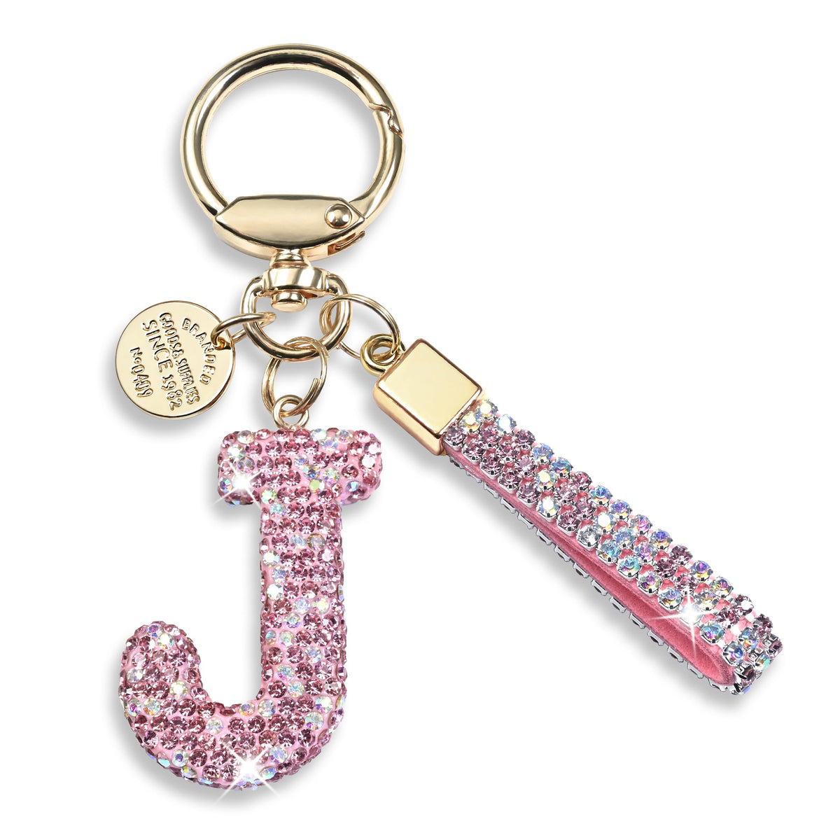 JINGUAZI Bling Initial Letter Keychain Bag Charms for Women