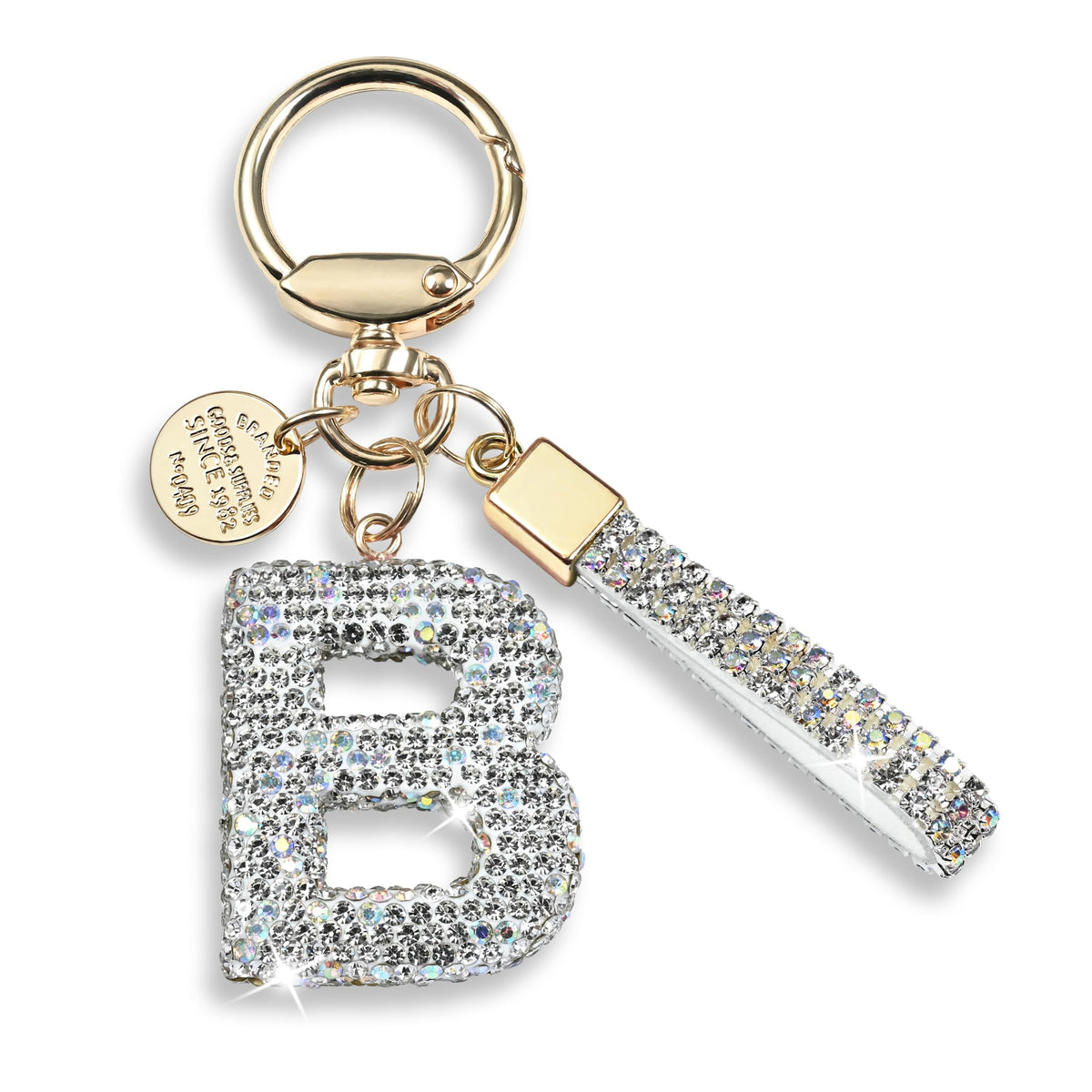 JINGUAZI Bling Initial Letter Keychain Bag Charms for Women