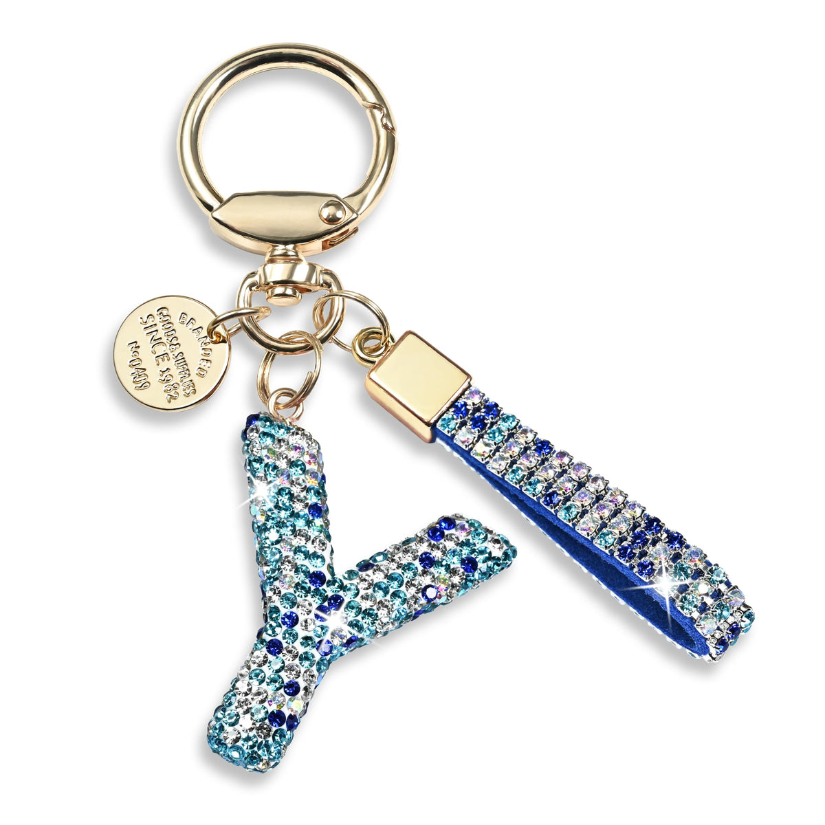 JINGUAZI Bling Initial Letter Keychain Bag Charms for Women