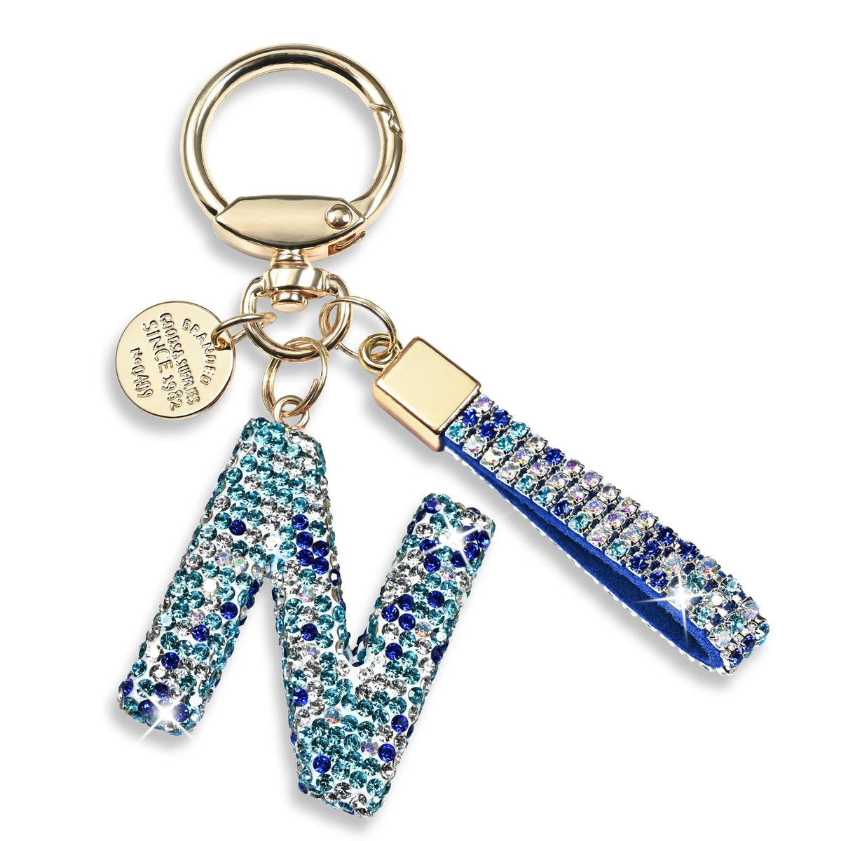 JINGUAZI Bling Initial Letter Keychain Bag Charms for Women