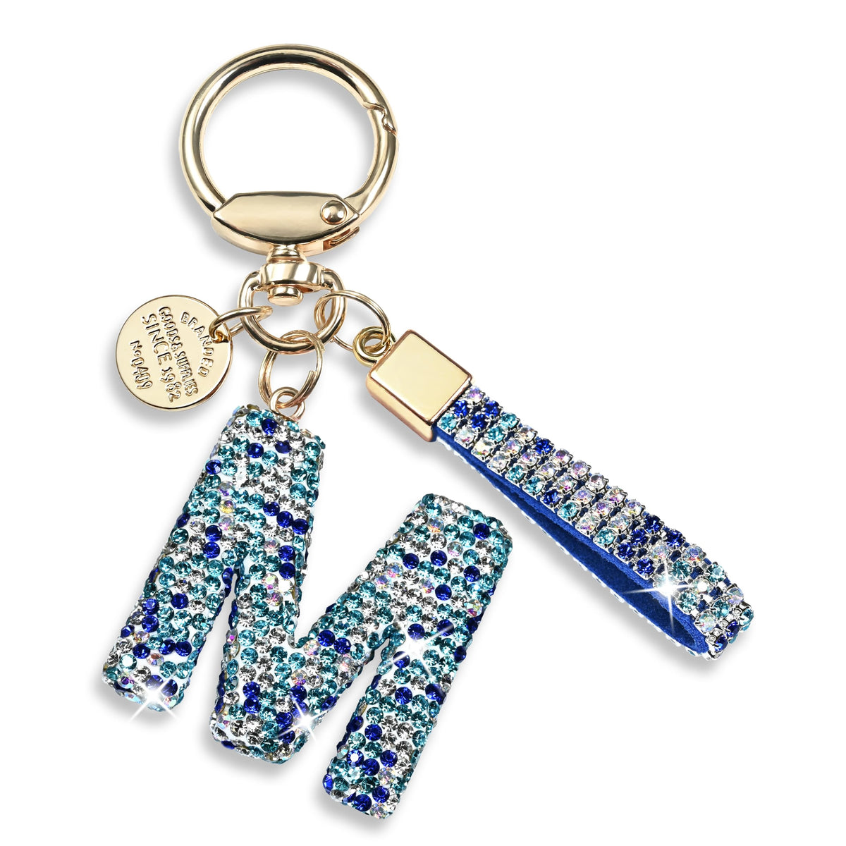 JINGUAZI Bling Initial Letter Keychain Bag Charms for Women