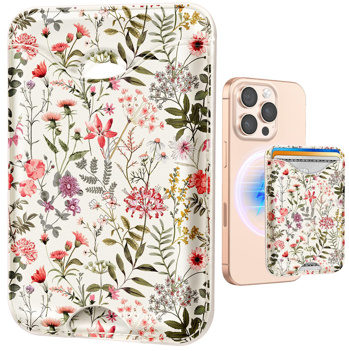 Shorogyt Phone Wallet Magnetic Card Holder for Women, Cartoon
