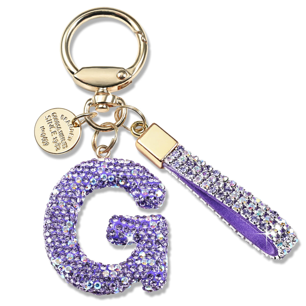JINGUAZI Bling Initial Letter Keychain Bag Charms for Women
