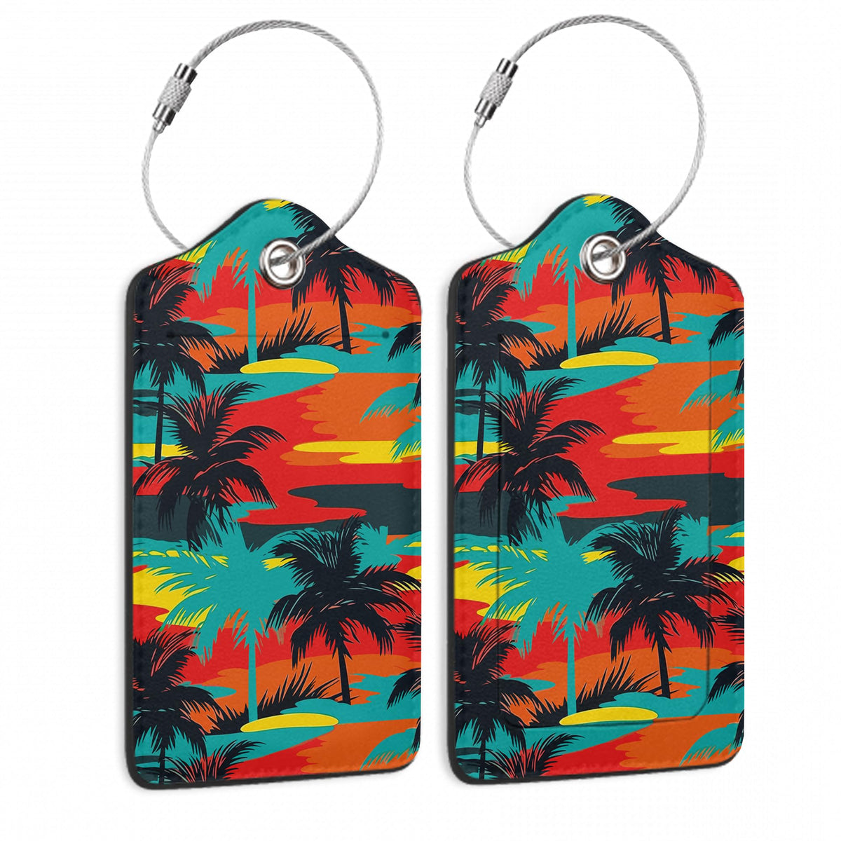Cowhide 2 Pack Luggage Tag for Suitcases Cow Skin Animal Print PU Leather Bag Travel Suitcase ID Identifier Baggage Tags for Women Men Travel
