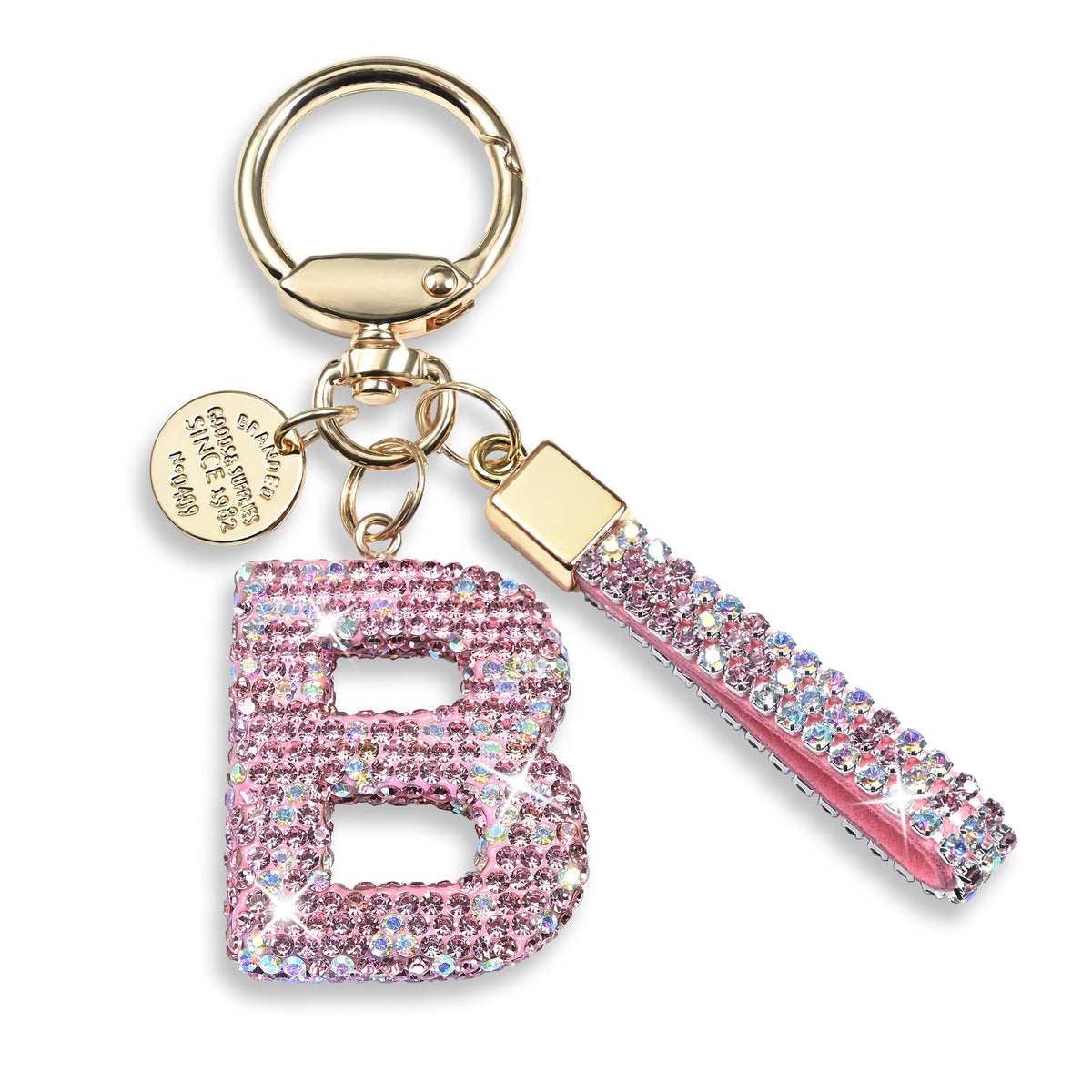 JINGUAZI Bling Initial Letter Keychain Bag Charms for Women