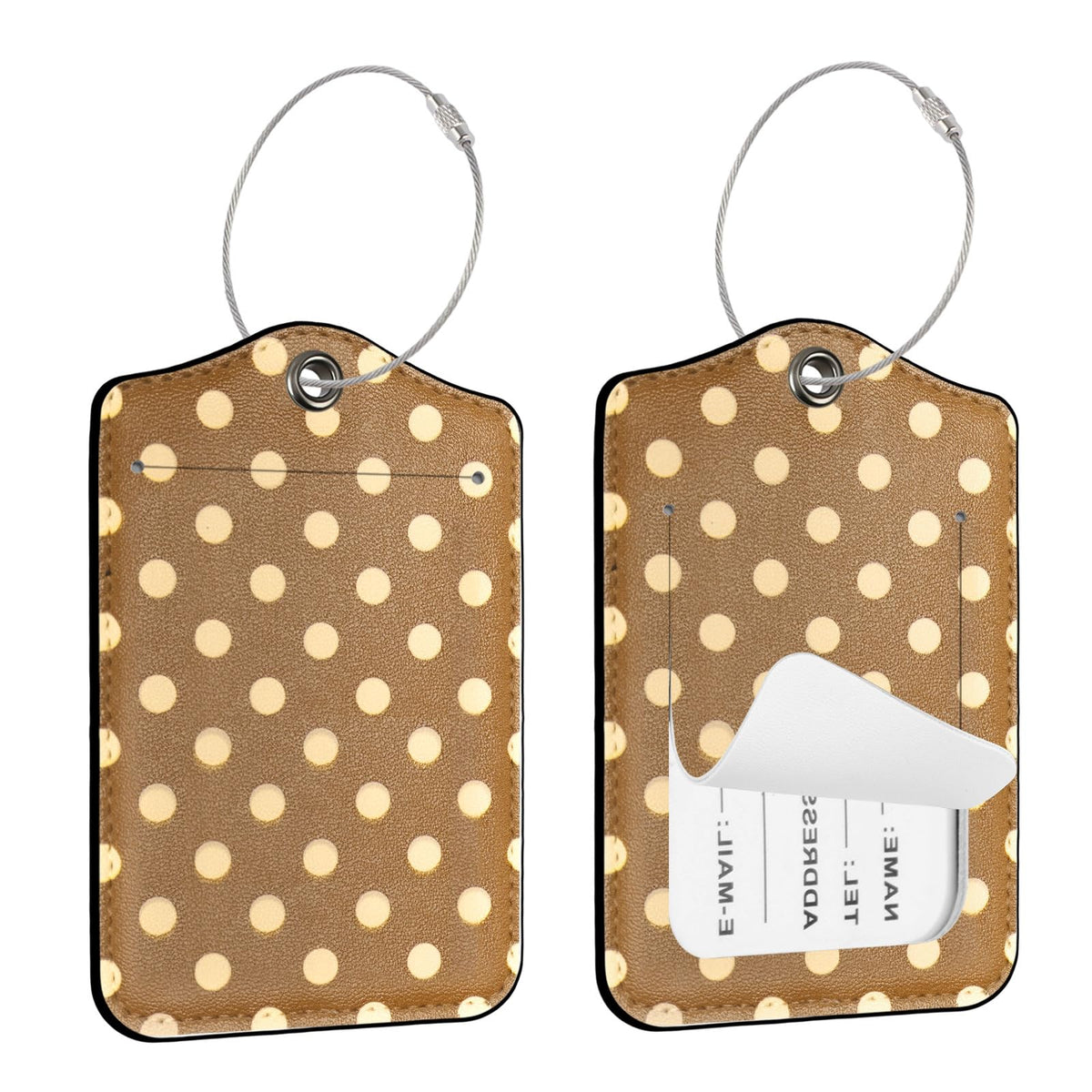 Seorsok 2Pcs Luggage Travel Tags for Suitcases,Cute Color Grids Checkered PU Leather Name Tag with Privacy Cover&ID Label Address Card and Durable Metal Ring Suitable for Men Women Handbags Backpack
