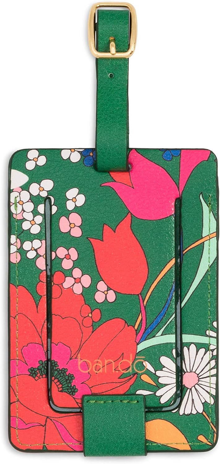 Ban.do Getaway Suitcase Tag for Travel, Durable Vegan Leather Luggage Identifier
