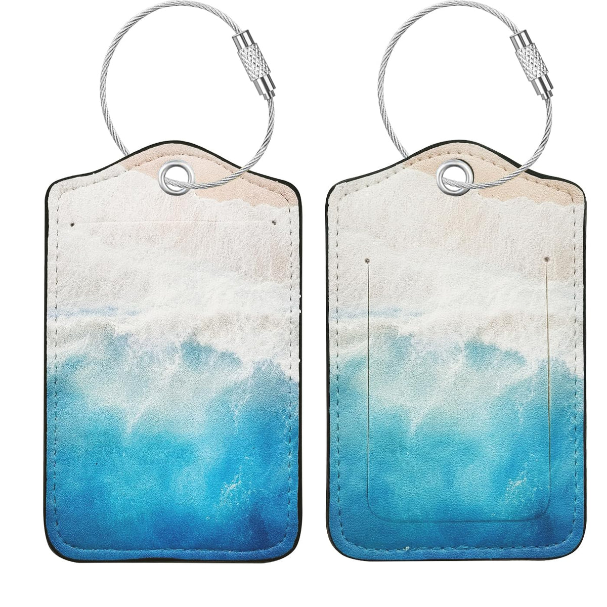 Luggage Tag, Premium Faux Leather Travel ID Tag, Stylish Suitcase Accessory